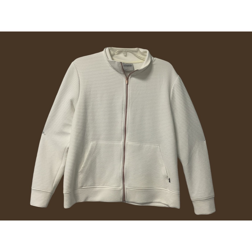 Skechers‎ California Comfort White Ribbed Full Zip Jacket Women's Size L - Picture 2 of 7